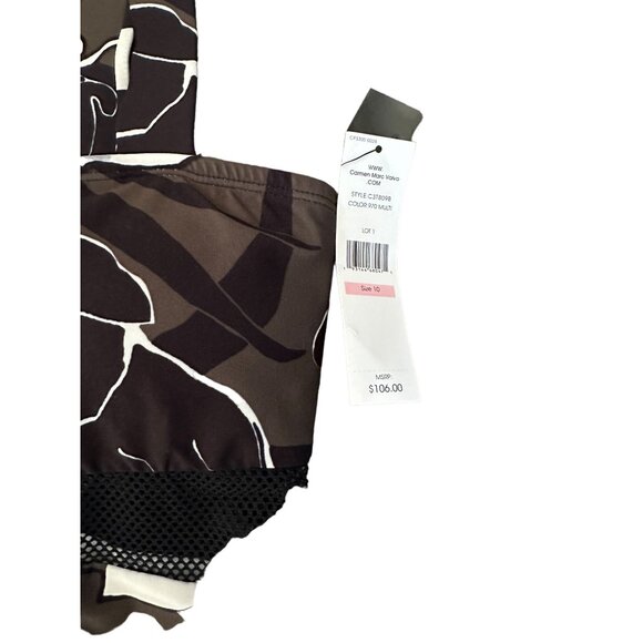 CARMEN MARC VALVO Floral Mesh Swimsuit Sz 10 NEW - Picture 3 of 5